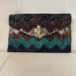 Multicolored Scaled Aldo Clutch